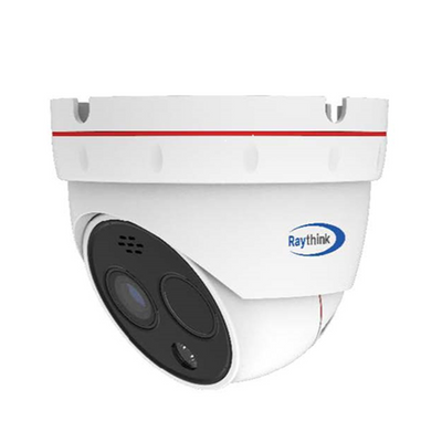 Cámara térmica IP Raythink FC1 series - Sensor térmico VOx FPA 256x192 12μm |Lente 3.2mm - Sensor visible 1/2.8&quot; CMOS | 5Mpx | Lente 4mm - Sensibilidad térmica ≤40mK - Rango medición temperatura -20ºC~550º/±2ºC o ±2% - Detección de preventiva de ince
