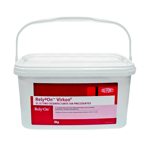 Rely+On Virkon - Desinfectante bactericida, levuricida y viricida - Envase de 5Kg / 1000 dosis - Normas UNE-EN 14476, UNE-EN 1276 y UNE-EN 13697 - Biodegradable - Corto tiempo de ejecución (5 en 10 minutos)