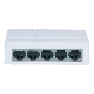 Switch Branded Fast Ethernet - 5 porte RJ45 - Velocità 10/100Mbps - Buffer migliorato per trasmissione video - Plug and Play - Alloggiamento in Plastica
