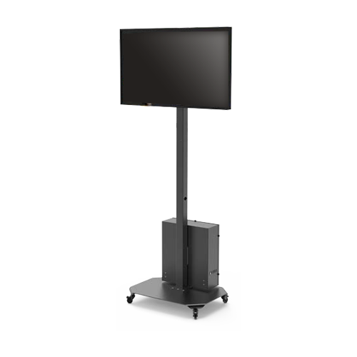 Mobile stand for LCD monitor - Pedestal installation - Tilt -12º ~ 3º |Rotation -25º ~ 25º - Load resistance 25 Kg - Screens 23"~ 42" - Includes box to store NVR - Monitor not included