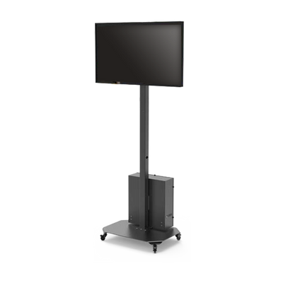 Mobile stand for LCD monitor - Pedestal installation - Tilt -12º ~ 3º |Rotation -25º ~ 25º - Load resistance 25 Kg - Screens 23"~ 42" - Includes box to store NVR - Monitor not included