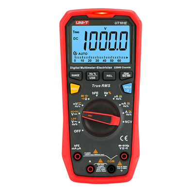 CAT III digital multimeter - LED display up to 6000 points - Measurement in DC and AC up to 1000V and 10A - Connection with PC - High precision in AC with True RMS function - Medium resistance and capacitance