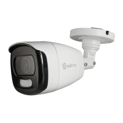 Cámara Bullet Safire Serie ULTRA - Salida 4 en 1 - 5 Mpx CMOS Alto Rendimiento Color Nocturno - Lente 3,6 mm | Luz Blanca Alcance 20 m - WDR | 3D DNR | F1.0 - Resistente al agua IP67