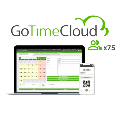 Licencia de control de acceso y asistencia: basada en la nube | Pago anual - Paquete de 75 usuarios - Monitoreo remoto con localización GPS - Generación y exportación de informes varios - Multilingüe | Características avanzadas
