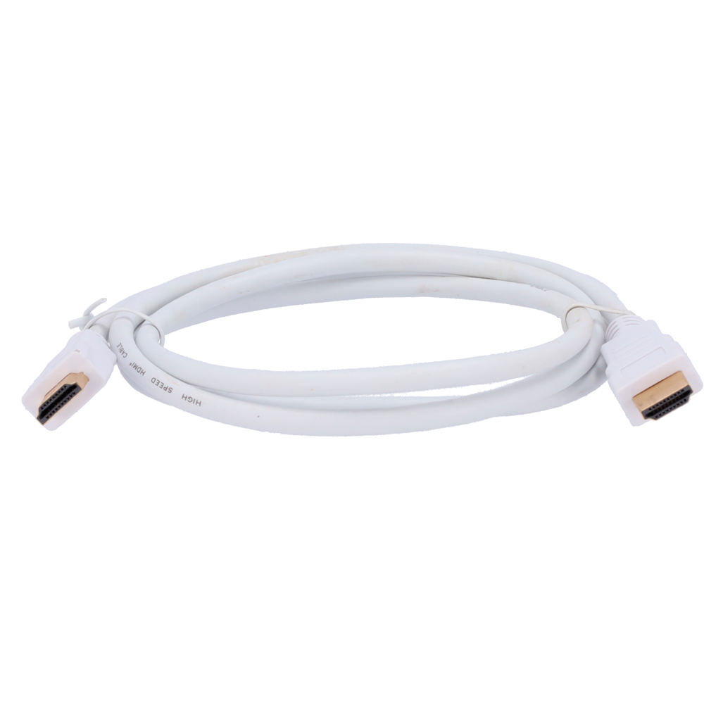 HDMI cable - HDMI type A male connectors - High speed - 1 m - White color - Anti-corrosion connectors