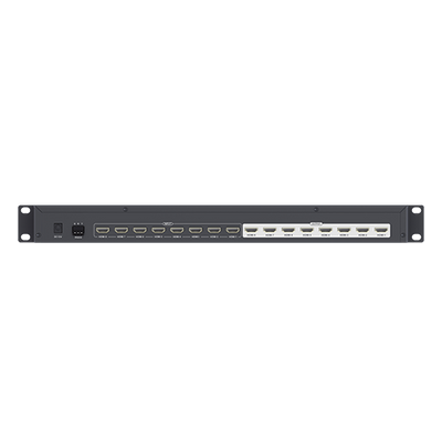 HDMI signal multiplier - 8 HDMI inputs - 8 HDMI outputs - Up to 4K (in and out) - Enables remote control - DC 12V power supply