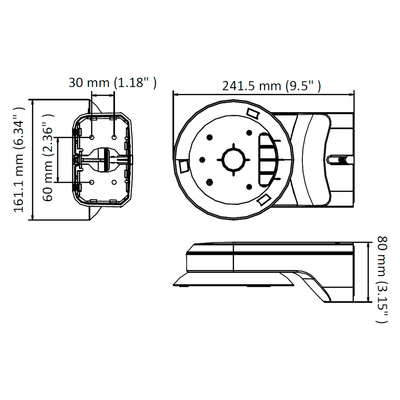 Wall bracket - Suitable for PTZ - Color white - Material hardened with spray treatment