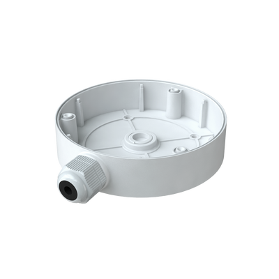 Scatola di giunzione Safire Smart - Per telecamere dome - Adatto per uso in esterni - Installazione a tetto o parete - Diametro della base 131 mm - Passacavo
