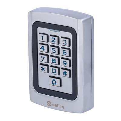 Autonomous access control - Access via EM card, PIN and App - Relay activation, button and tone - Wiegand 26 and WiFi | Remote control - Tuya Smart App for remote management and opening - Suitable for outdoors IP68