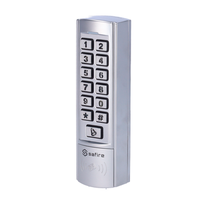 Control de acceso autónomo - Acceso mediante tarjeta EM y PIN - Encendido relé, pulsador y tono - Wiegand 26 | Diseño compacto - Control de tiempo - Apto para exteriores IP68