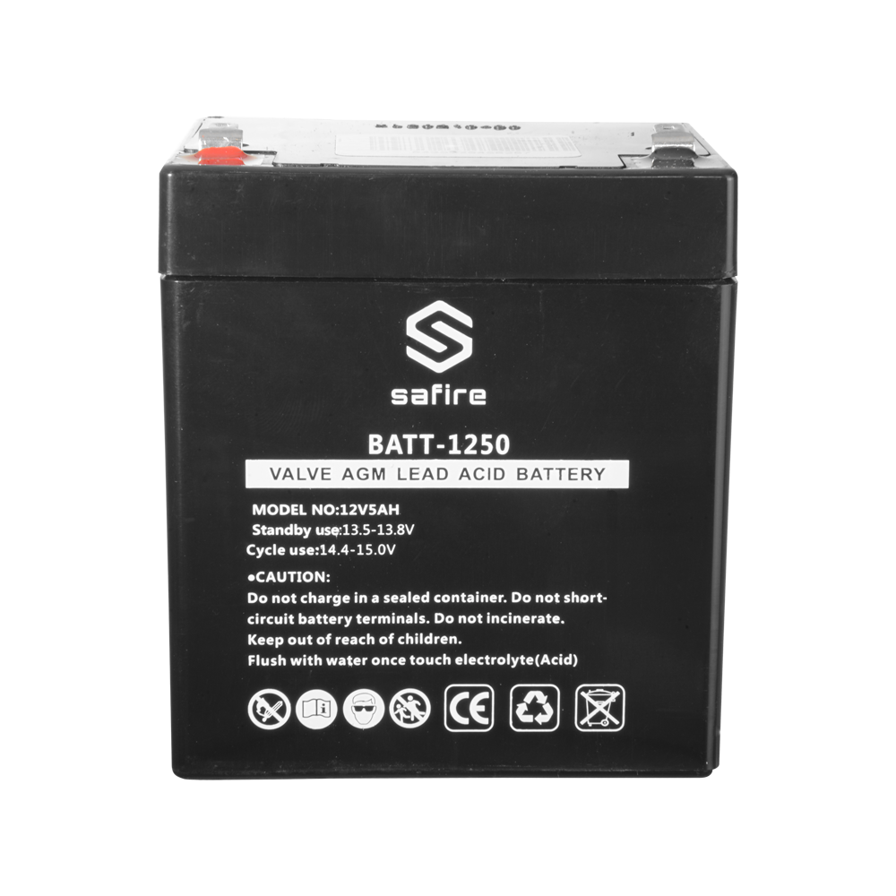 Batteria ricaricabile - Tecnologia piombo-acido AGM - Voltaggio 12 V - Capacità 5.0 Ah - 105 x 90 x 70 mm / 1630 g - Per backup o uso diretto