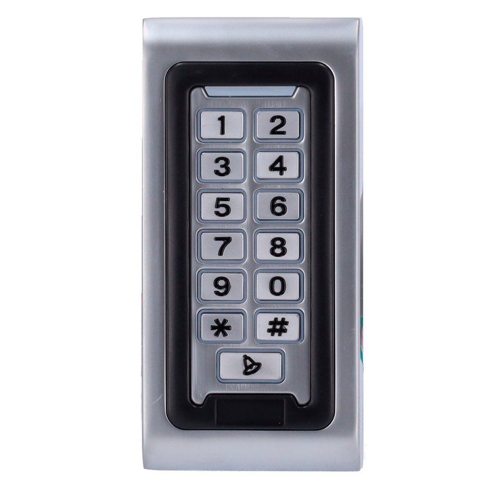 Standalone access control - Access via EM card and PIN - Relay, alarm and buzzer output - Wiegand 26 - Time control - Suitable for outdoor use IP68