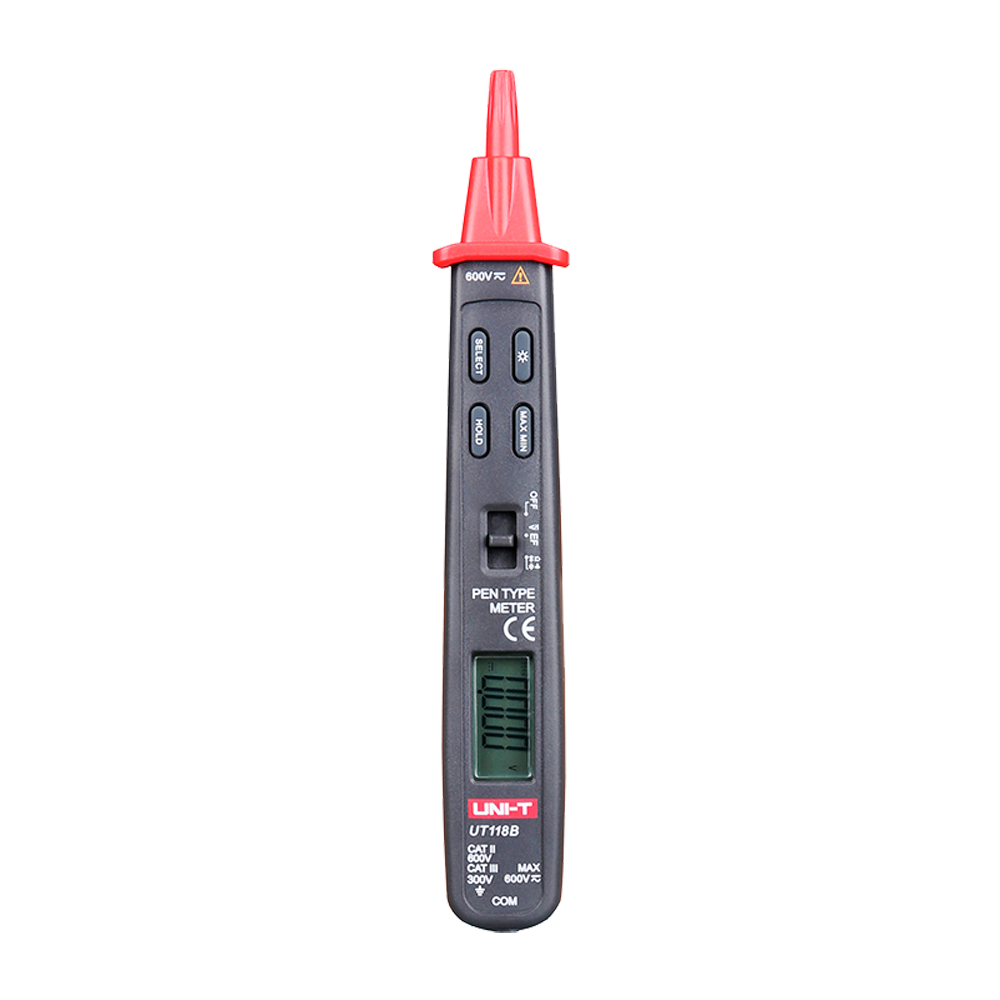 Multimetro digitale a penna - Schermo LCD - Misurazione della tensione DC e AC fino a 300V - Misurazione della resistenza e della capacitanza - Cicalino per test di continuità | Test dei diodi - Rilevamento del campo elettrico (EF)