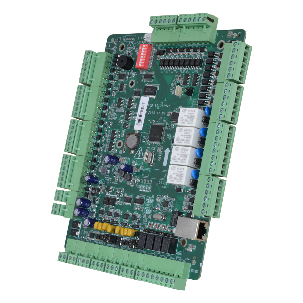 Controlador de Acceso Biométrico - Acceso por Huella Digital, Rostro, Tarjeta o Contraseña - Comunicación TCP/IP | eInicio | ISAPI | OSDP - 4 entradas Wiegand 26 y 8 RS485 - Salida de relé para cuatro puertos - Software Safire Control Center