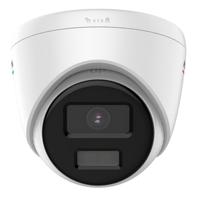 Hikvision - Telecamera Turret IP gamma Value - Risoluzione 4 Megapixel (2560x1440) - Ottica 2.8 mm | ColorVu | Microfono integrato - Luce ibrida (IR + luce bianca) 30 m | PoE - Rilevamento del movimento 2.0 | IP67