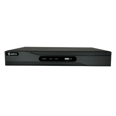 Safire Videoregistratore NVR con 4G per telecamere IP - 8 CH video / Compressione H.265+ - 8 Canali PoE - Risoluzione massima 8Mpx - Larghezza di banda 80 Mbps - Uscita HDMI 4K e VGA