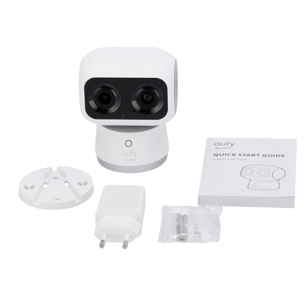 Telecamera PTZ Eufy by Anker - 4K (3840 x 2160) - Rilevamento di Persone e animali domestici  - Audio bidirezionale / Slot SD - IR 10m - Adatta per interni