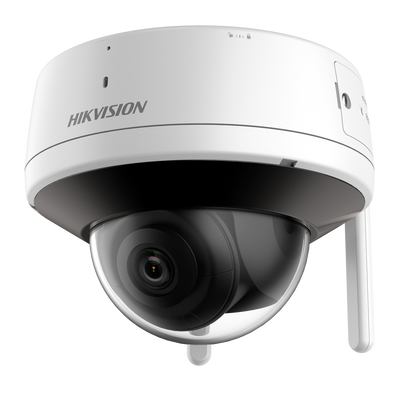 Hikvision - Wi-Fi Range IP Dome Camera - 4 Megapixel Resolution (2560x1440) - 2.8 mm Lens | Wi-Fi IEEE802.11b/g/n - IR range 30 m | Built-in microphone and speaker - MicroSD card slot up to 256GB