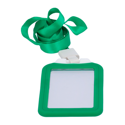 Portatarjetas - Disposición vertical - Láminas protectoras de plástico - Fabricado en silicona - Color verde