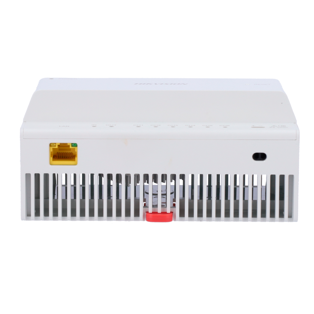 Converter for buildings - 2 hilos to IP - 6 groups of 2 hilos - TCP/IP with RJ45 - Connection with DS-KAD706Y - Mounted on surface or DIN carriage