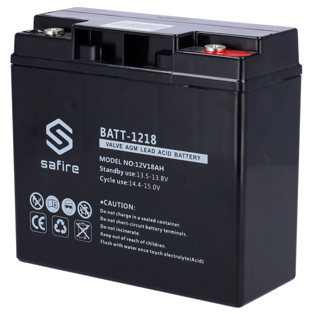 Batteria ricaricabile - Tecnologia piombo-acido AGM - Voltaggio 12 V - Capacità 18 Ah - 168 x 181 x 77 mm / 5600 g - Per backup o uso diretto