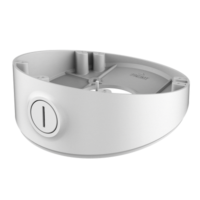 Inclined junction box - For dome cameras - 20º angle of inclination - Roof or wall installation - Hollow pins - White color