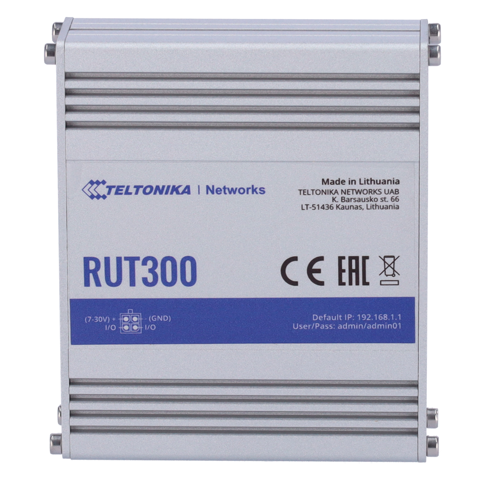 Teltonika Router Industriale - 5 porte Ethernet RJ45 Fast Ethernet - USB 2.0  - 2x Ingressi + 2 Uscite Digitali - Alloggiamento in Alluminio