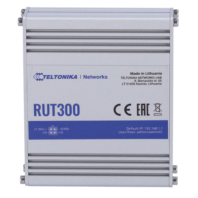 Teltonika Industrial Router - 5 Fast Ethernet RJ45 Ethernet Ports - USB 2.0 - 2x Digital Inputs + 2 Digital Outputs - Aluminum Housing
