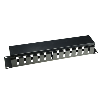 Organizador de cables - Tamaño máximo 1U - Apto para racks de 19" - Robusto y resistente - Color negro - Fabricado en metal