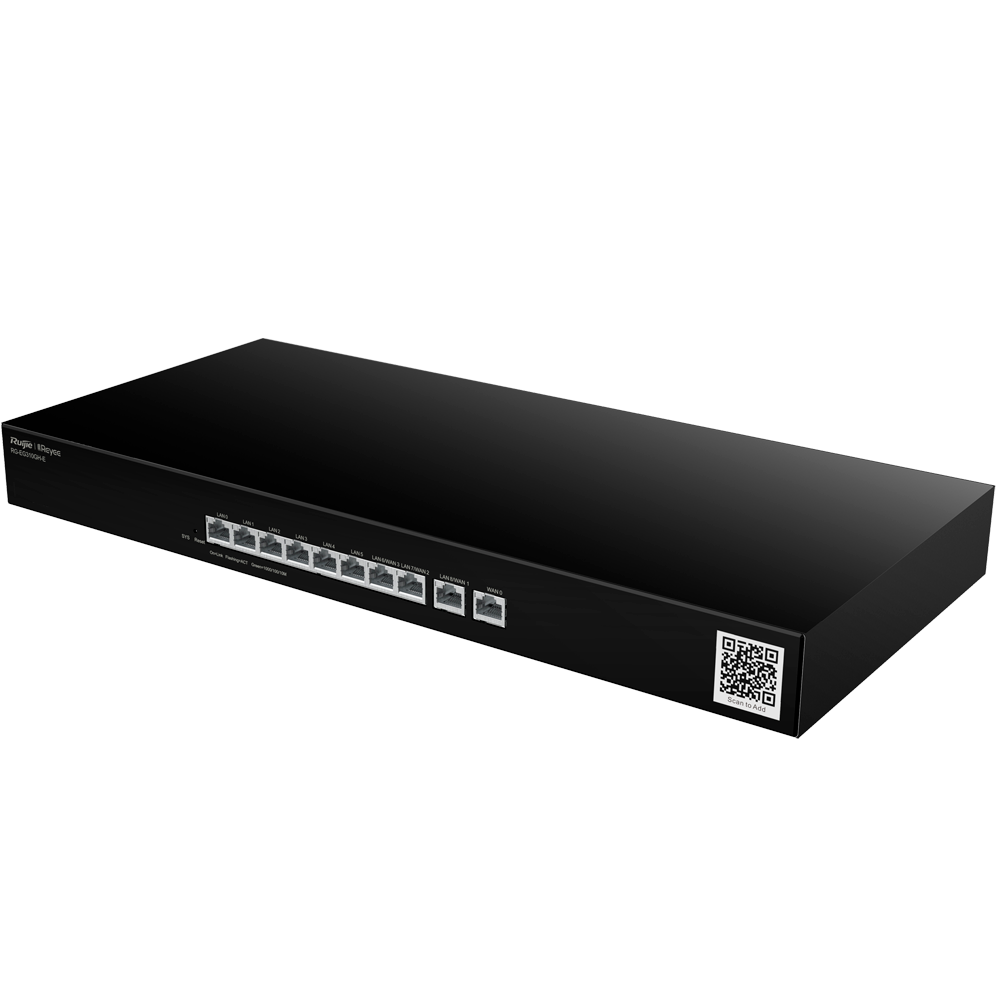 Reyee Router Controller Cloud - 9 LAN Ports + 1 WAN Port - 10 RJ45 10/100 /1000 Mbps Ports - Supports up to 4 WANs for failover or balancing - Up to 1500 Mbps Bandwidth - IPSec, L2TP, VPN Server PPTP, OpenVPN