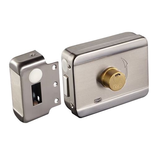 Electromechanical surface lock - Opening mode Fail Secure (NO) - Suitable for installations without drilling - Status LED - Programmable automatic closing - Cylinder included with keys