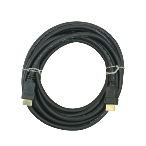 HDMI cable - HDMI type A male connectors - High speed - 5 m - Black color - Anti-corrosion connectors