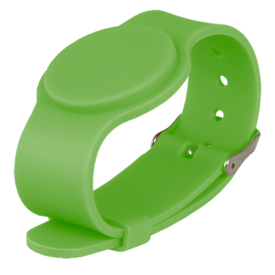 Bracciale di prossimità - ID per radiofrequenza - MF passivo | Color verde - Alta frequenza 13.56 MHz - Cinturino regolabile - Massima sicurezza