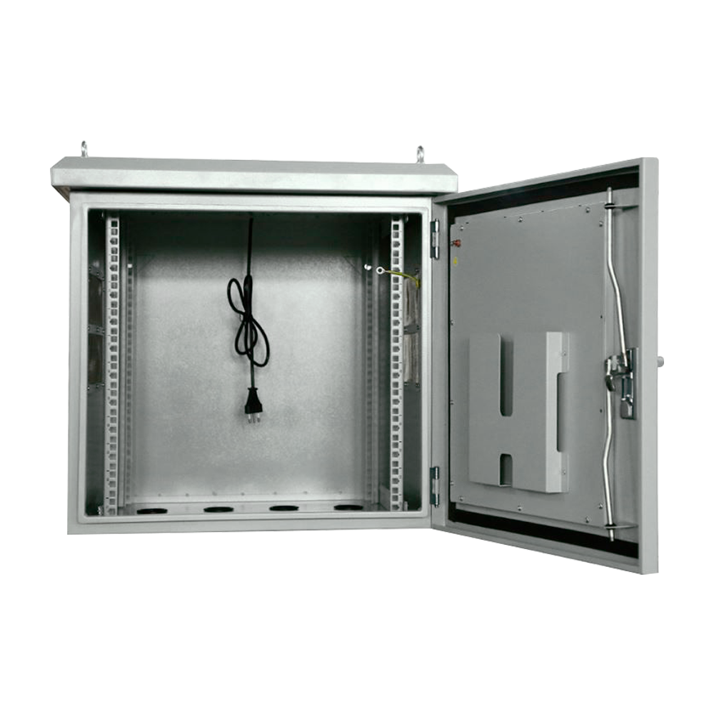 Armadio rack a parete - Fino a 9U rack da 19" - Fino a 100 Kg di carico - Con griglie di ventilazione e passacavi - Grado di protezione IP65 - 8 Ingressi per cablaggio