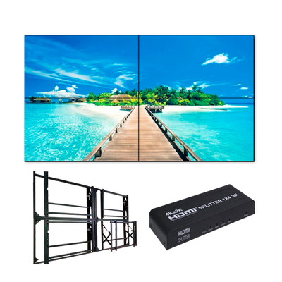 Complete Videowall Kit - 46" LED Monitor - Support and HDMI splitter included - HDMI, DVI, VGA, AV, RS232 and RJ45 - Special for wall installation - Total margin of 3.5mm