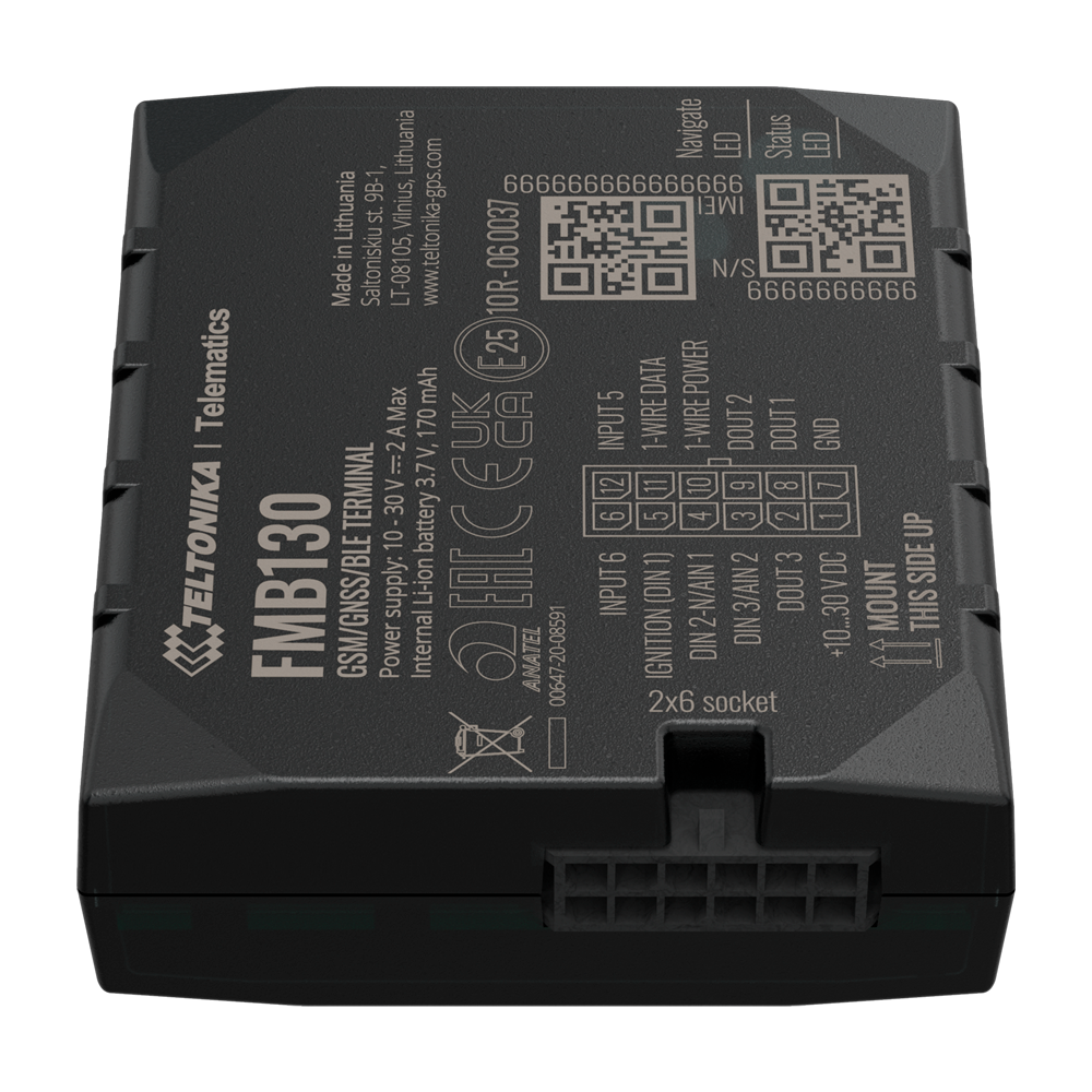 Tracker avanzato per veicoli - Collegamento del cablaggio interno - Installazione occulta sotto il cruscotto - 2G e BLE per TK-EYE - Micro-SIM + eSIM - Ingressi e uscite D/A
