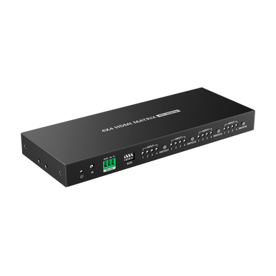 HDMI video matrix - 4 HDMI inputs - 4 HDMI outputs - 4K output (input and output) - Allows remote control