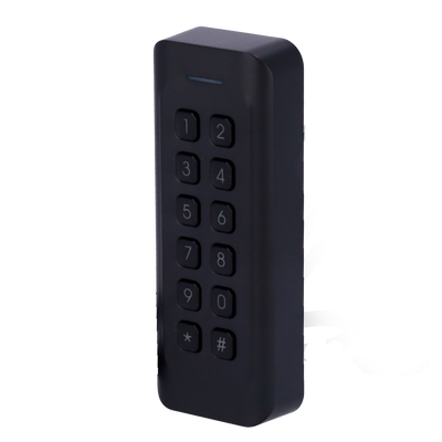 Lector de acceso a marcos - Acceso mediante tarjeta MF y teclado - Indicador LED y acústico - Wiegand 26/34 - Compatible con Safire - Apto para exterior IP65