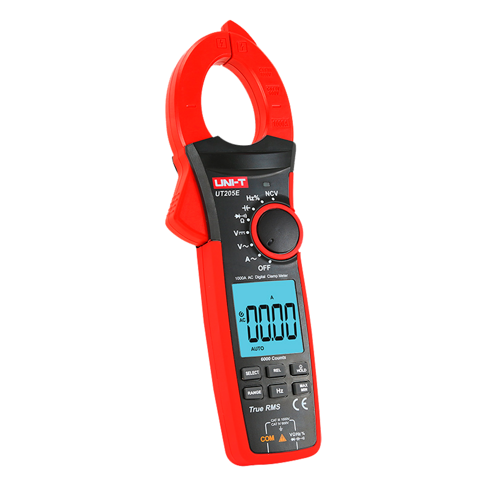 Clamp Meter - LED display up to 6000 accounts - AC current measurement up to 1000A - DC and AC voltage measurement up to 1000V - High accuracy AC with True RMS function - Measurement of resistance, capacitance | NCV function