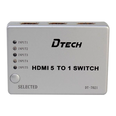 HDMI Switch - 5 ingresso HDMI - 1 uscite HDMI - Fino a 1080p - Lunghezza massima 20 m - Alimentazione DC 5 V