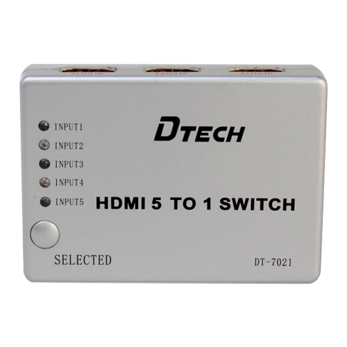 HDMI Switch - 5 ingresso HDMI - 1 uscite HDMI - Fino a 1080p - Lunghezza massima 20 m - Alimentazione DC 5 V