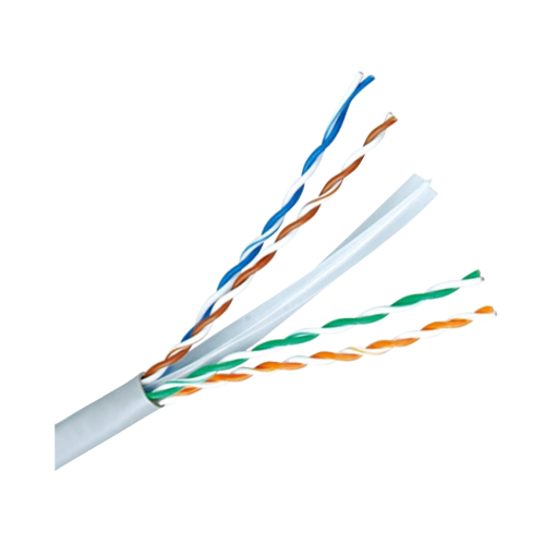 Halogen-free UTP rigid cable - Category 6E - OFC conductor, purity 99.9% copper - 305 meter reel - Diameter 5.5 mm - Halogen-free
