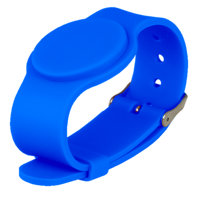Proximity bracelet - Radio frequency ID - Passive EM | Blue color - Low frequency 125 kHz - Adjustable strap - Maximum safety