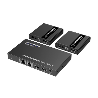 Splitter-Extensor HDMI 1x2 - 1 transmitter / 2 receptors - Resolution up to 4K@30Hz - Range up to 70m - Over cable UTP CAT6/6A/7 - Control RS232