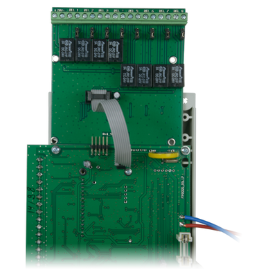 Módulo de relé convencional DMTECH - 8 salidas de relé - Hasta 3A/125VAC o 3A/30VDC - Alimentado por la central - Compatible con centrales de incendio DMTECH