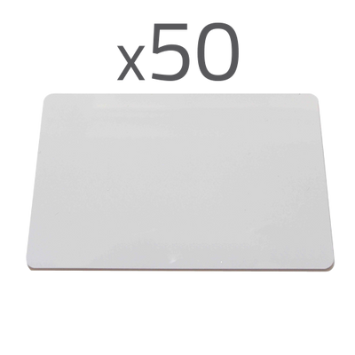 Tarjeta de proximidad - Identificación por radiofrecuencia - RFID pasivo - Baja frecuencia 125 KHz - Apto para impresoras de tarjetas - Paquete de 50 tarjetas
