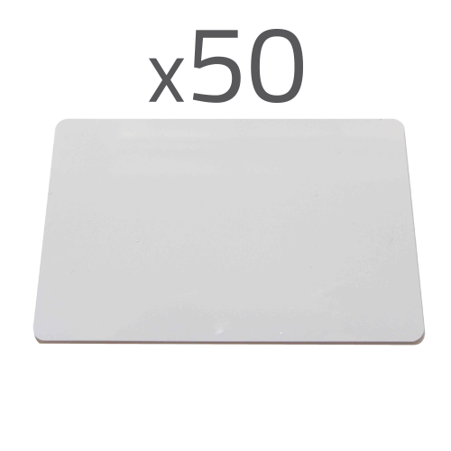 50 Schede RFID 125 KHz ISO Prossimità - Compatibili EM4100, Spessore 0,8 Mm - PVC Bianco