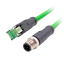 M12 Male to RJ45 Male Adapter Connector - Ethernet - Special for Aviation - Length 0.1m