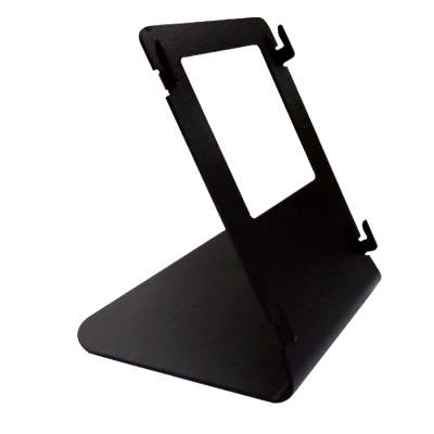 table stand - Specific for videophones - Compatible with monitors - Connection holes - Measurements: 115 mm (H) x 124 mm (W) x 90 mm (L) - Made of aluminum