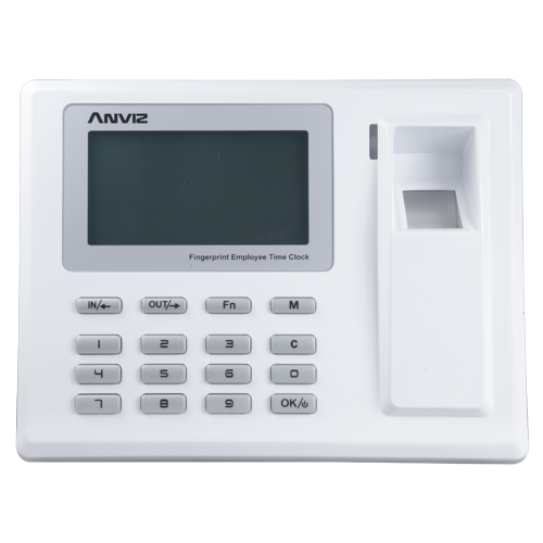 Terminal de control de asistencia ANVIZ - Huellas dactilares y teclado - 2000 grabaciones / 50000 registros - Comunicación USB y TCP/IP - 8 modos de control de asistencia - Software gratuito CrossChex